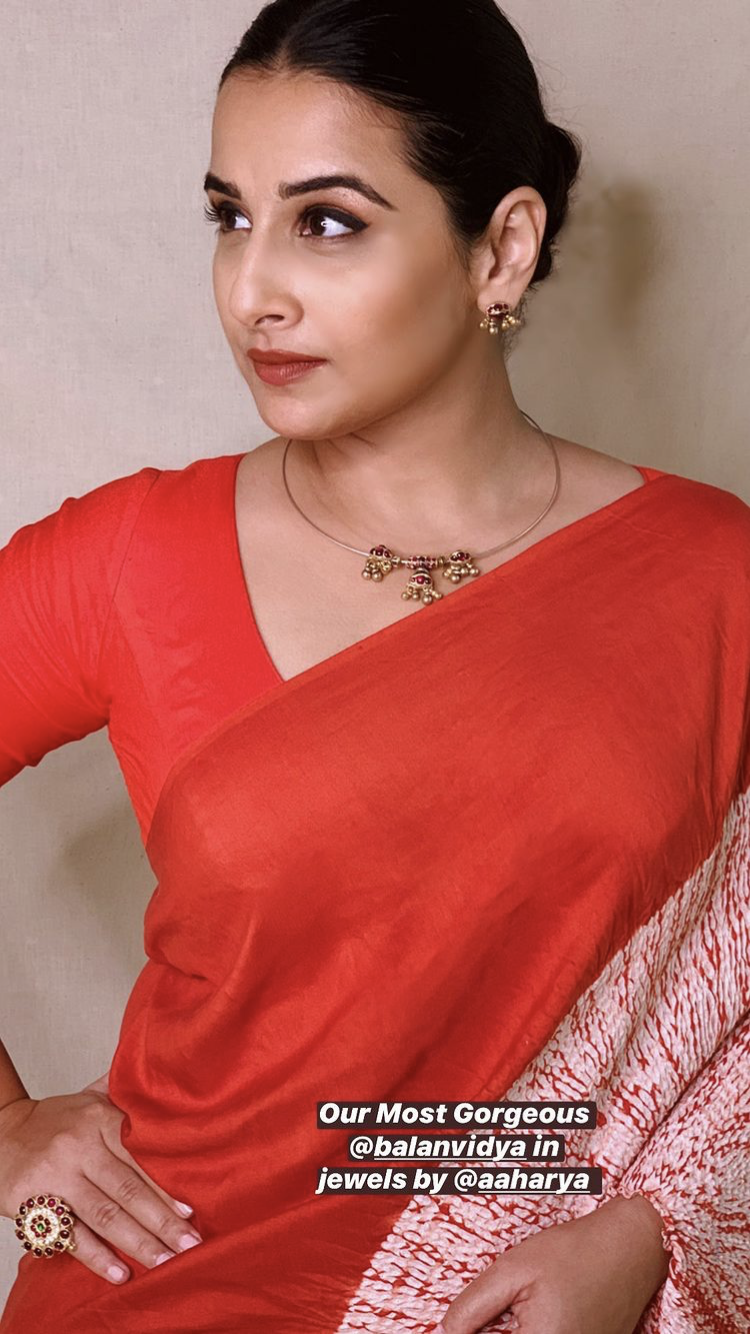 Buy Red Sarees, White Necklaces with White Earrings Scrapbook Look by Swasti